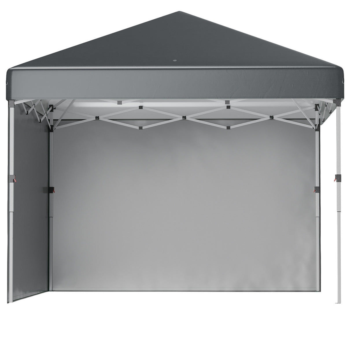 Folding pavilion 2.97 x 2.97 m with side walls, UV protection camping tent, party tent with sandbag, steel dark gray for garden & terrace