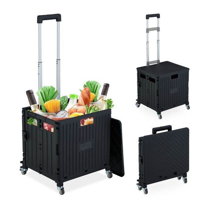 Folding shopping cart with wheels