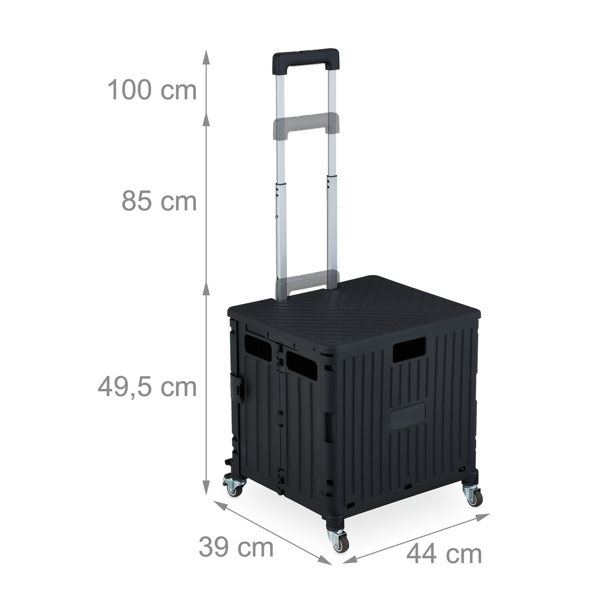 Folding shopping cart with wheels