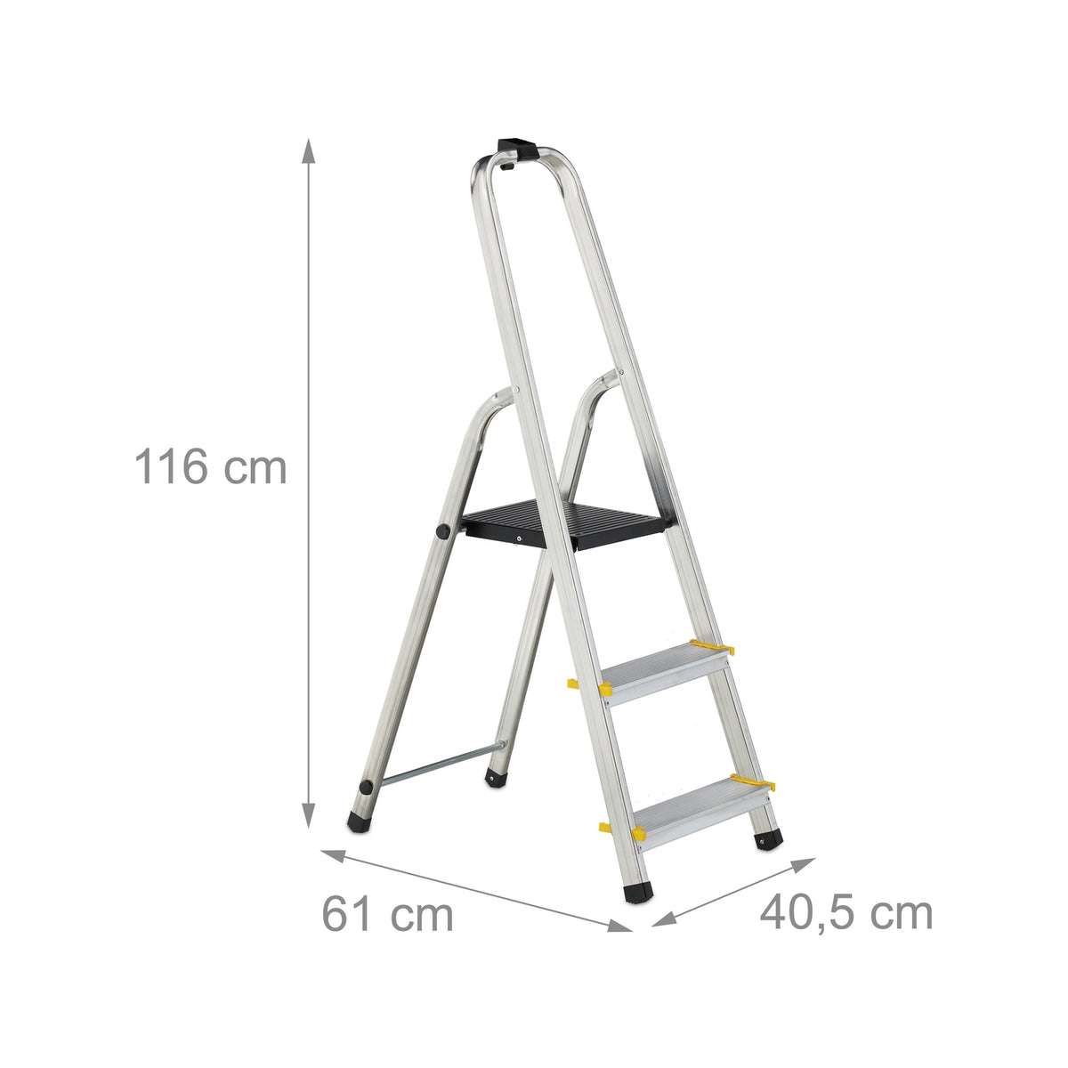 Folding stepladder with support handle