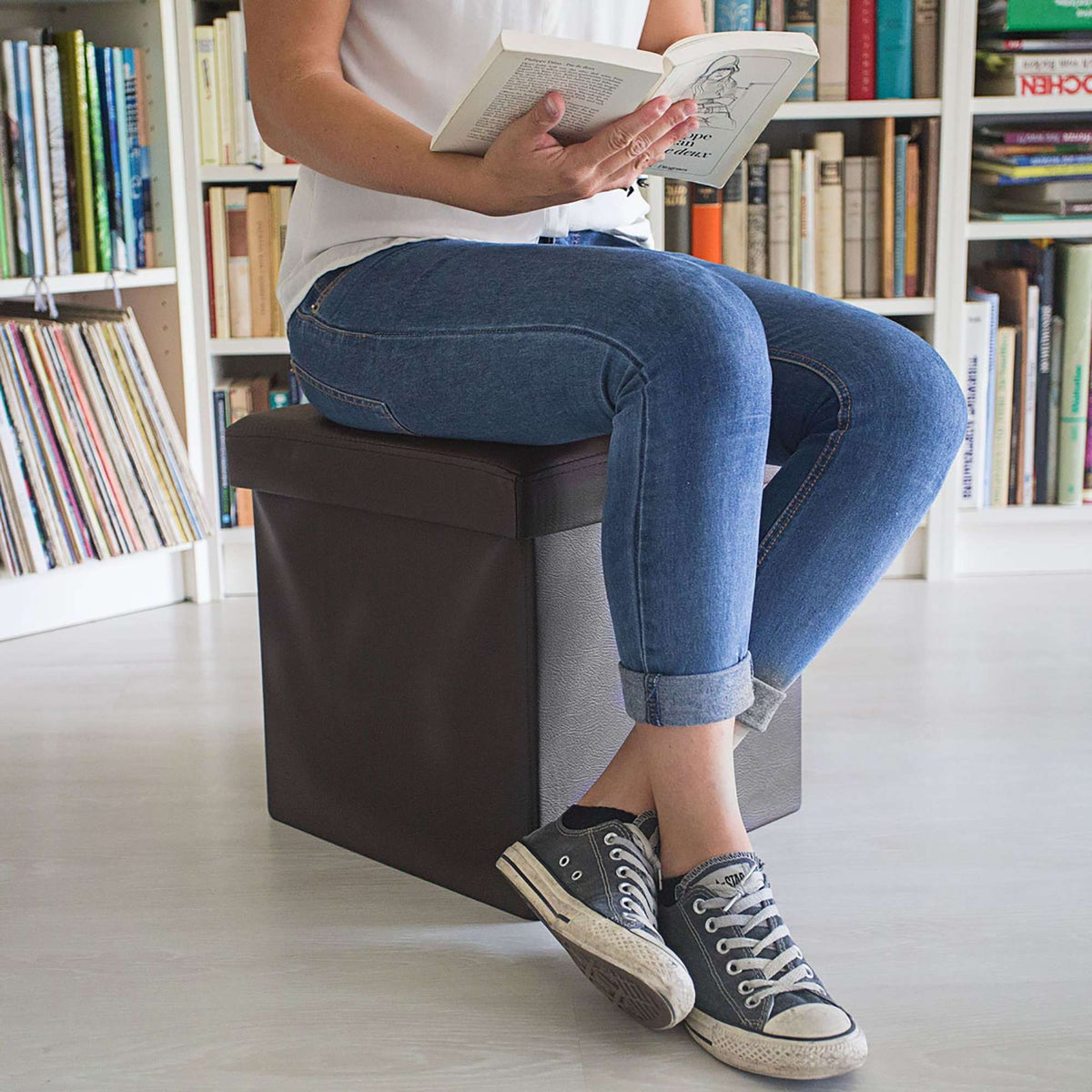 Folding stool artificial leather