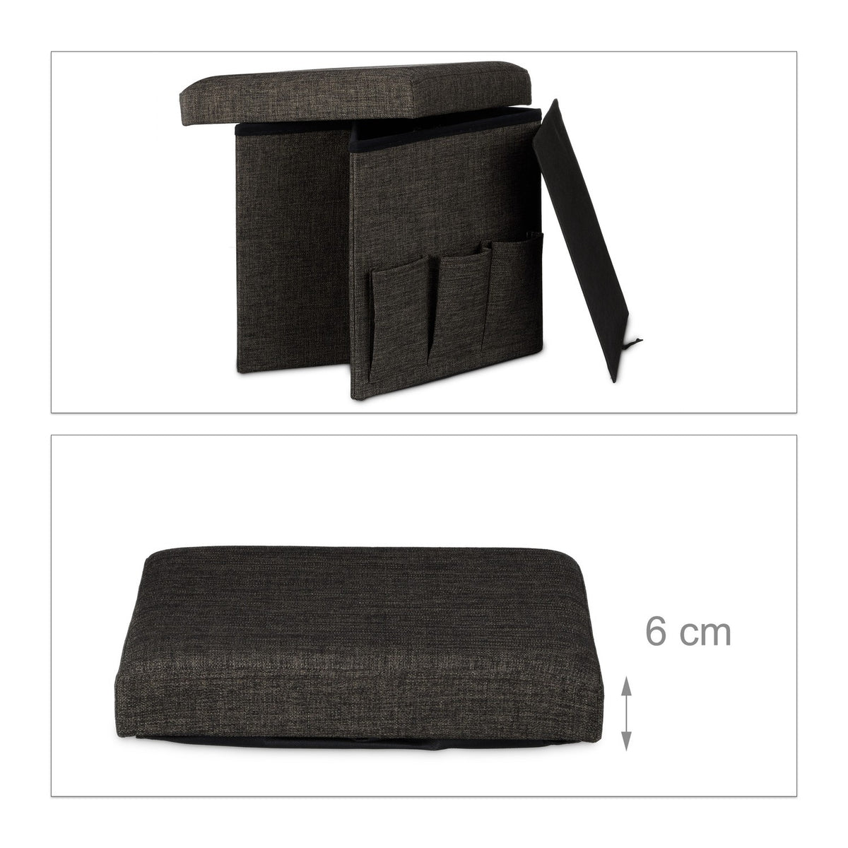 Folding stool with pockets Linne