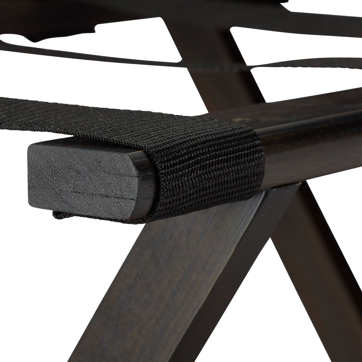 Folding suitcase stand in dark brown