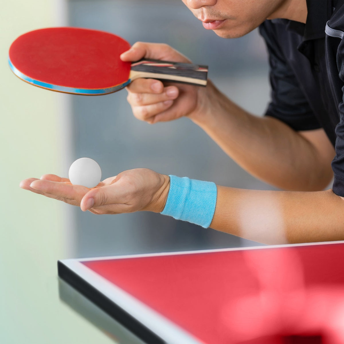 Folding table tennis table with accessories