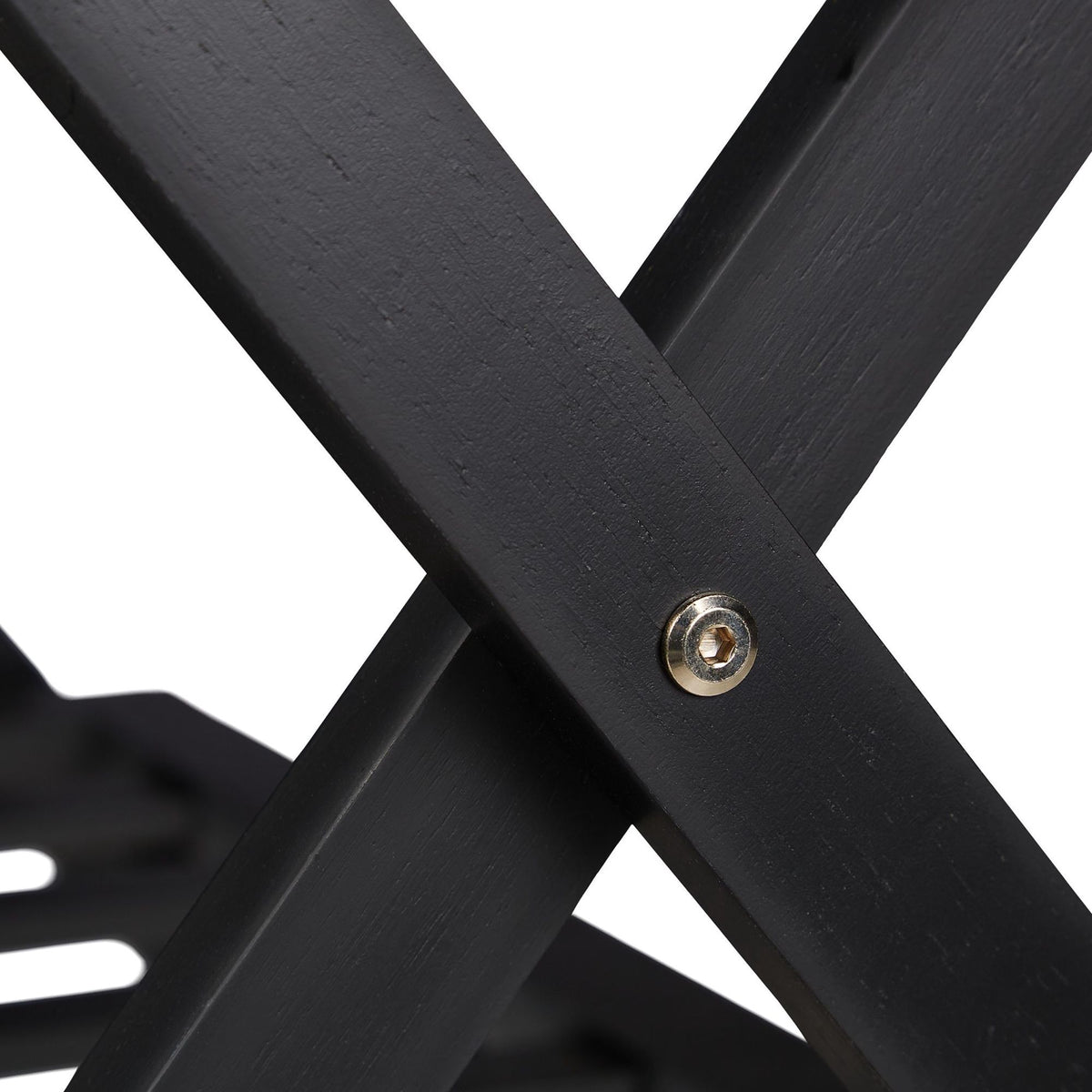 Folding wooden luggage rack with 2 shelves