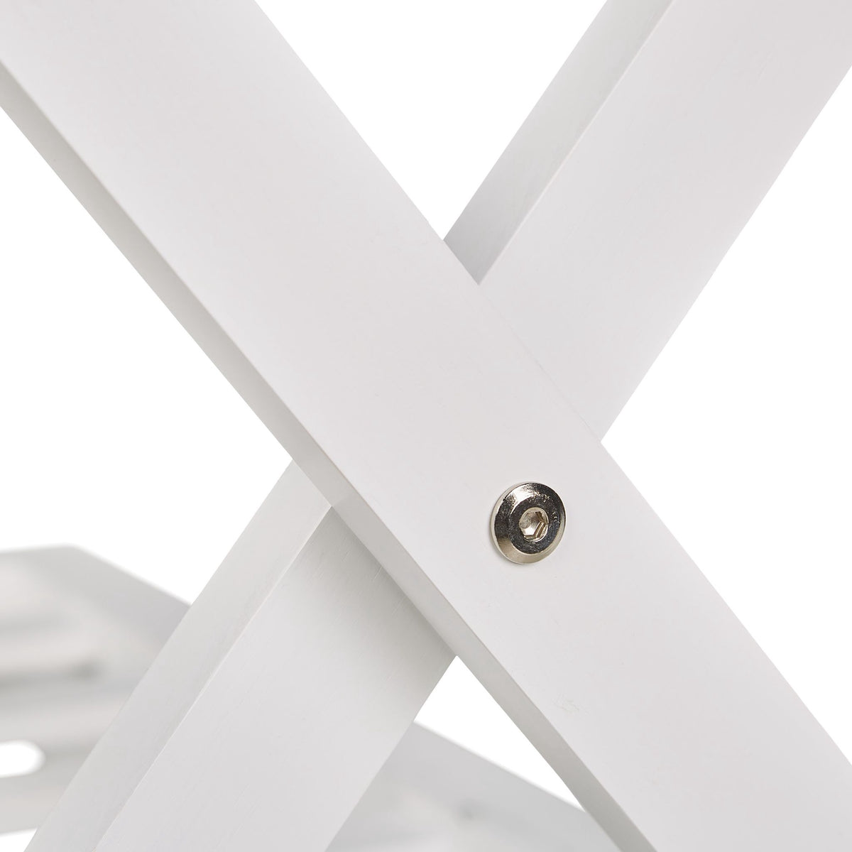 Folding wooden luggage rack with 2 shelves