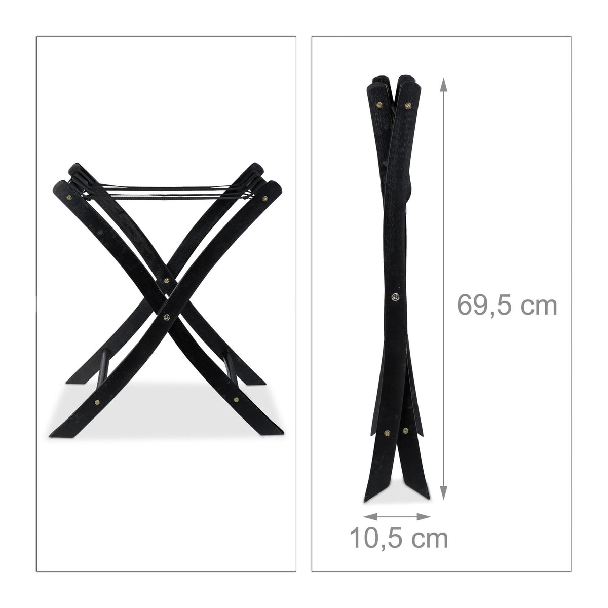 Folding wooden suitcase stand