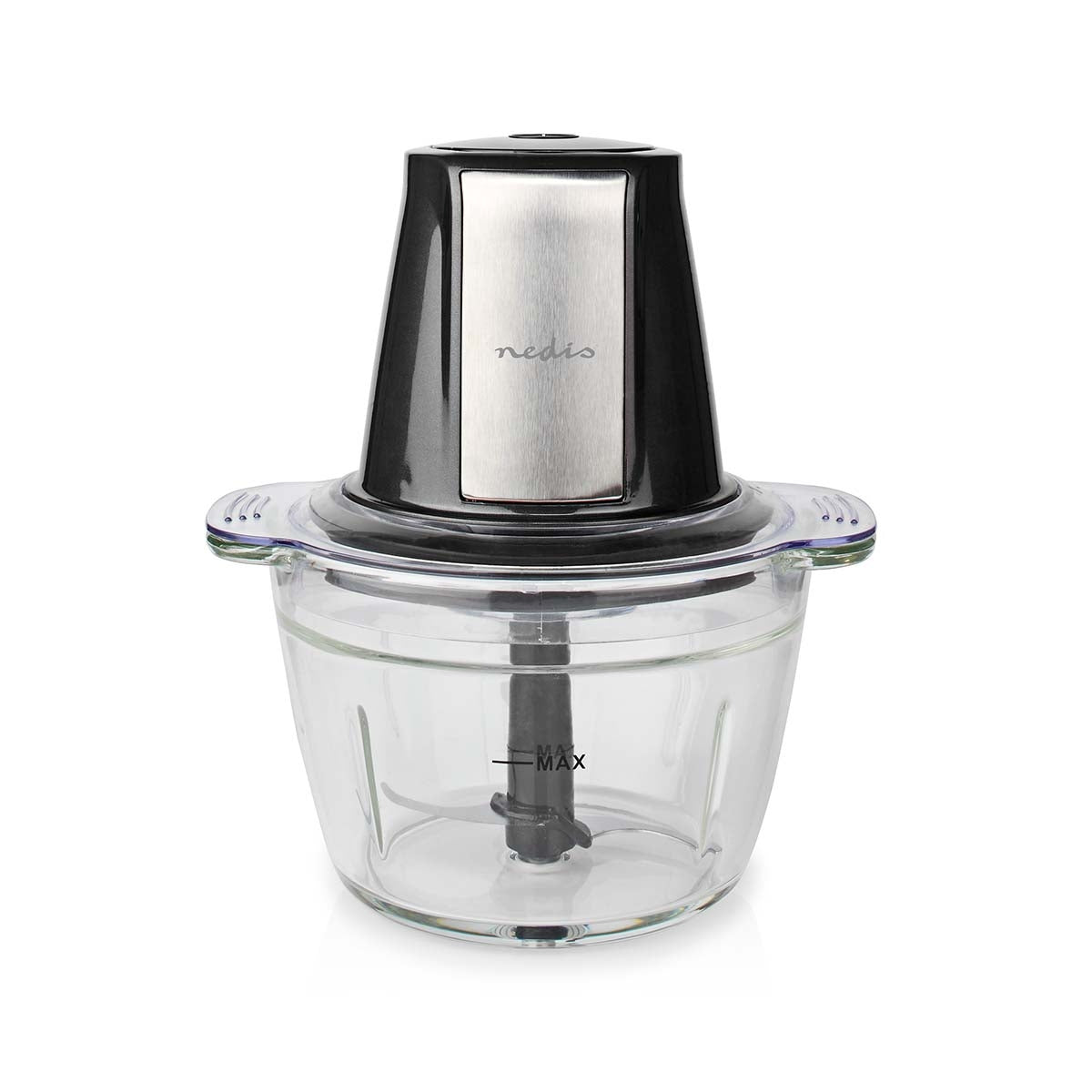 Food Chopper | 500 W | 1 l | Glass | 1 speed setting | Silver / Black