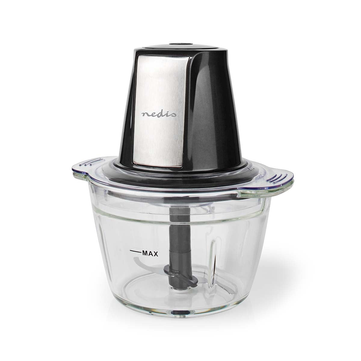 Food Chopper | 500 W | 1 l | Glass | 1 speed setting | Silver / Black