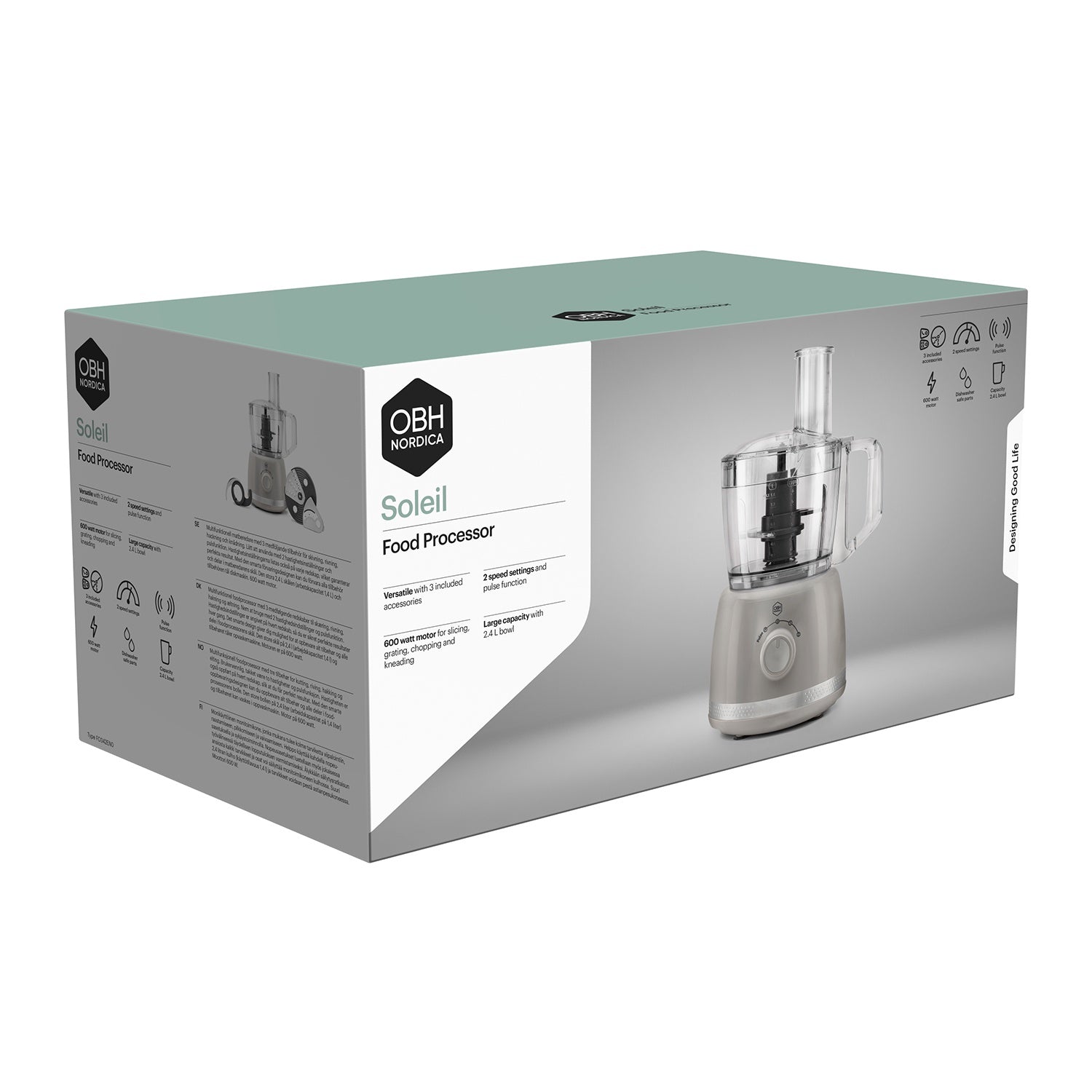Food Processor – 2.4L, Grey, 500W, Multi-Function