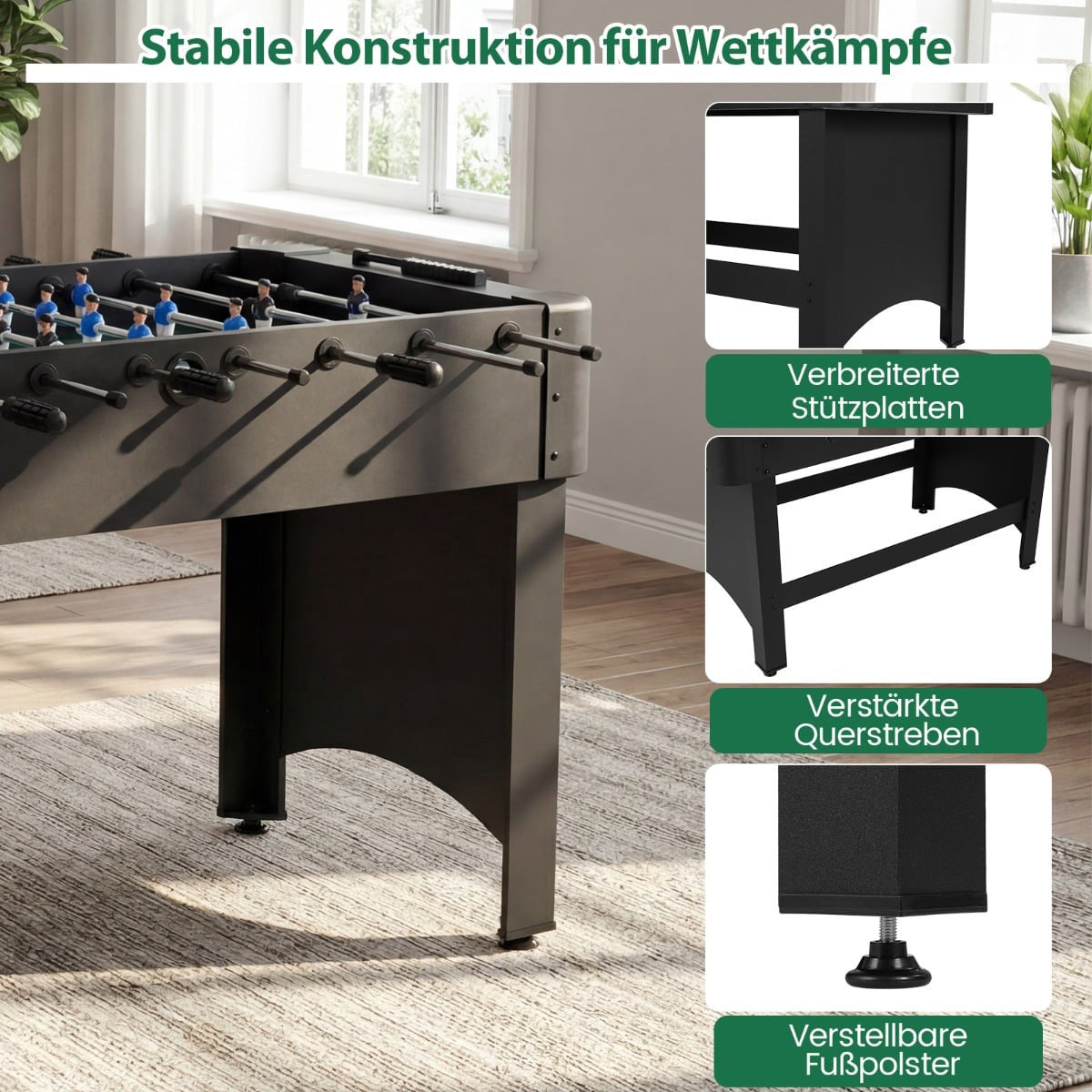 Foosball Table with 22 Players, 2 Balls, Score Counters