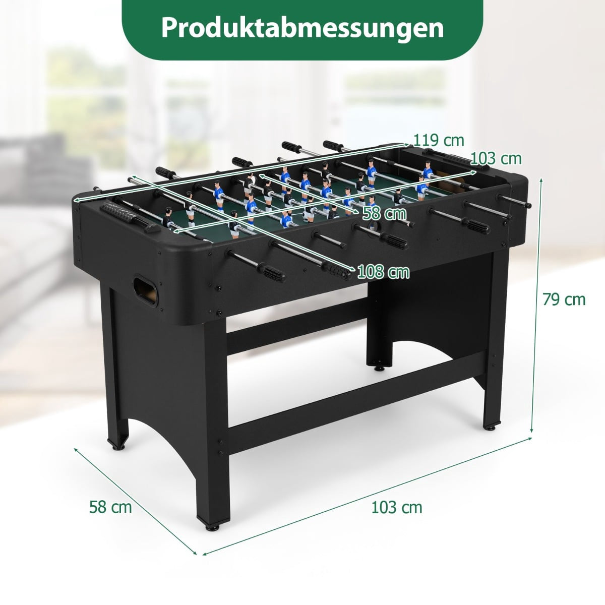 Foosball Table with 22 Players, 2 Balls, Score Counters