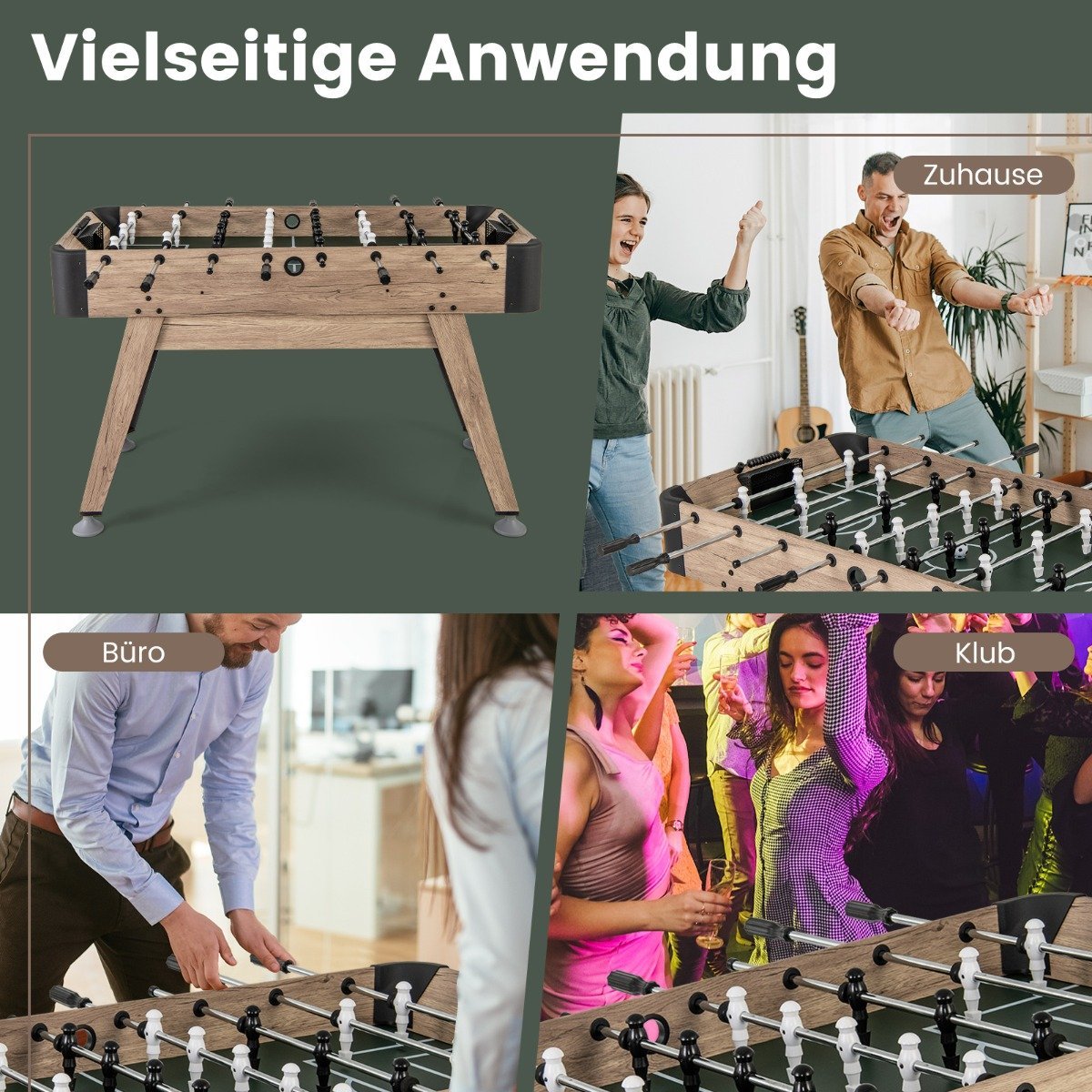 Foosball Table with 2 Balls, 26 Players, Score Counters