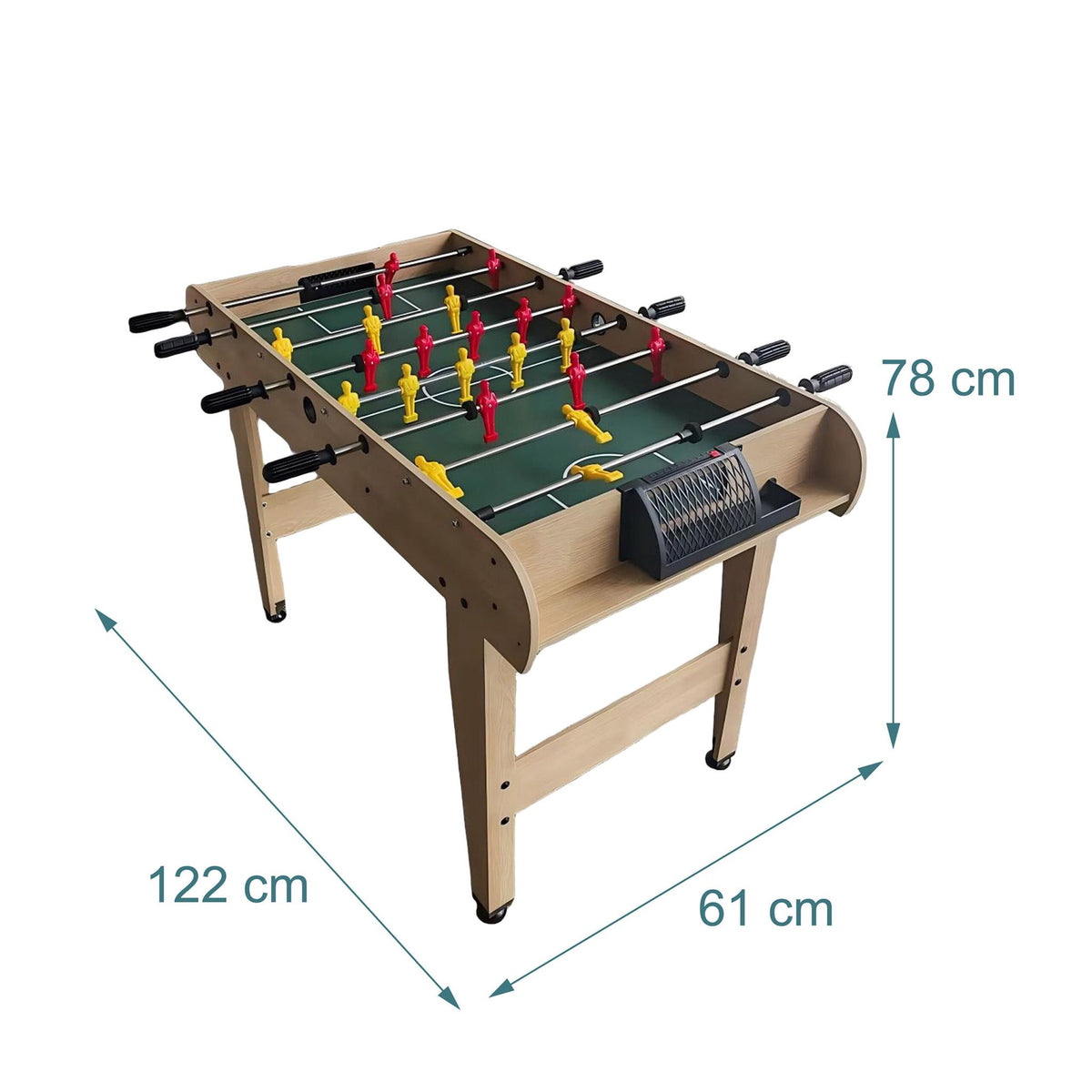 Foosball Table with Non-Slip Handles and Score Counters