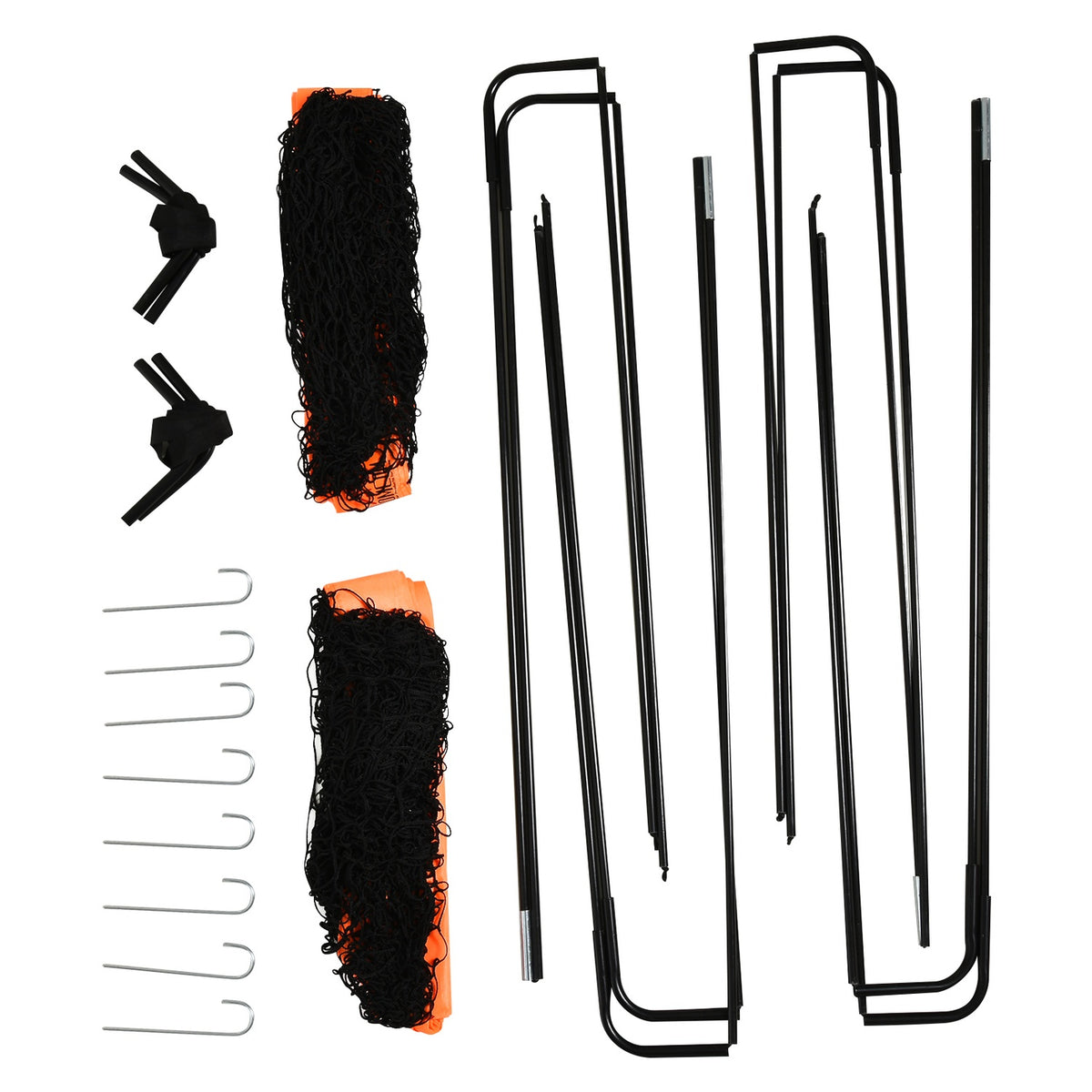 Football Goals, Football Net, Set of 2 Mini Goals, Foldable, Metal, Oxford Fabric, for Children, Outdoor, Orange, 183 x 90 x 90 cm
