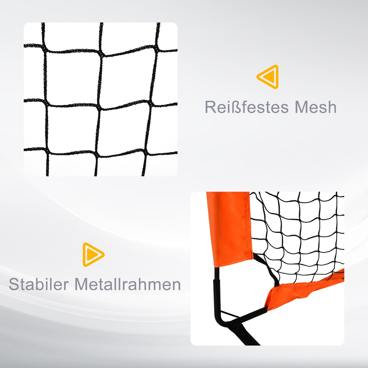 Football Goals, Football Net, Set of 2 Mini Goals, Foldable, Metal, Oxford Fabric, for Children, Outdoor, Orange, 183 x 90 x 90 cm