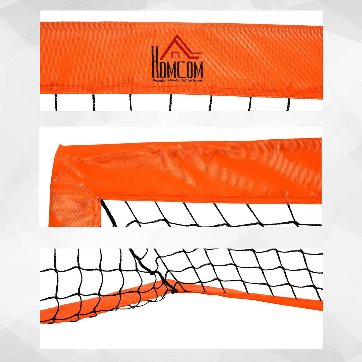 Football Goals, Football Net, Set of 2 Mini Goals, Foldable, Metal, Oxford Fabric, for Children, Outdoor, Orange, 183 x 90 x 90 cm