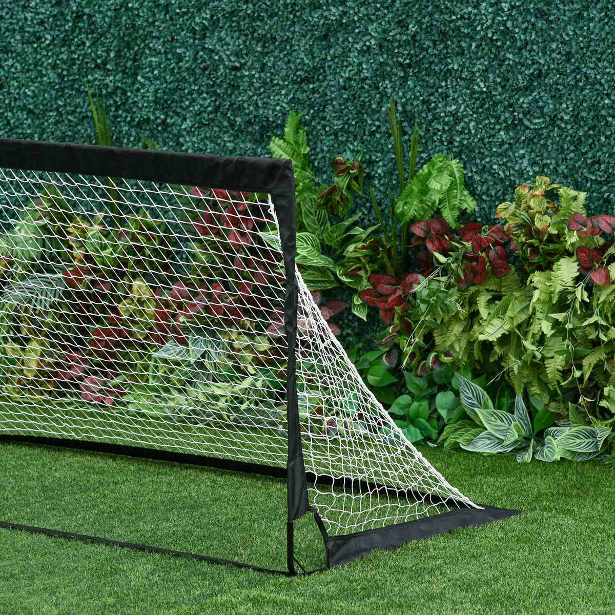 Football Goals Set Of 2 Mini Goals, Foldable Made Of Steel And Tetrolon, Black, 186X90X89 Cm