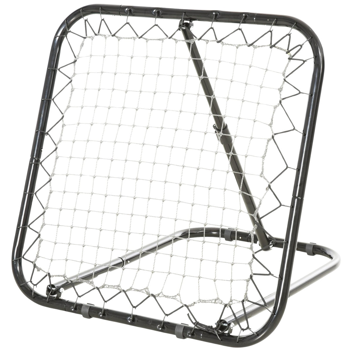 Football Rebounder Foldable Kickback Goal Rebound Wall 5 Levels Baseball Basketball Metal Black 78X84X65-78Cm