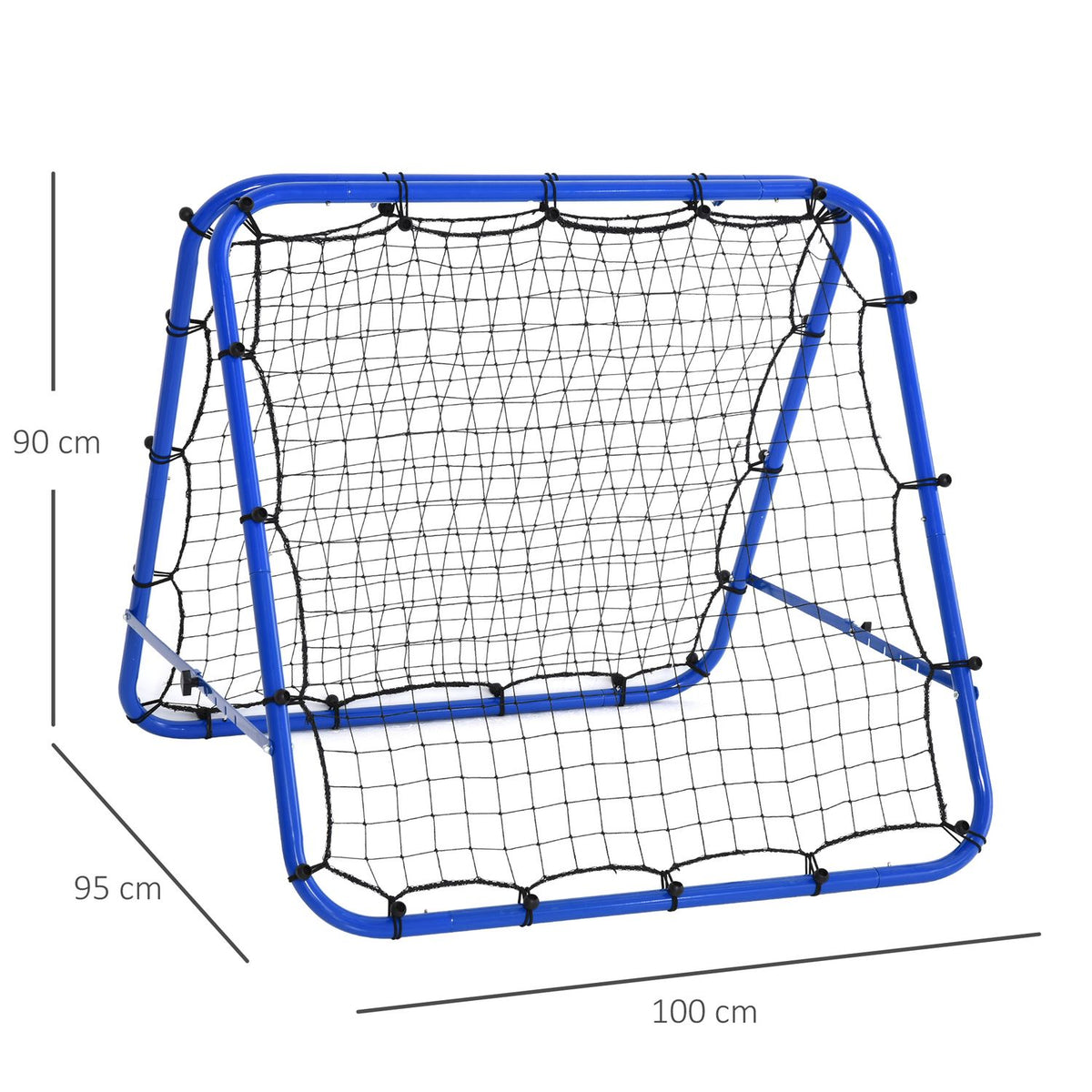 Football Rebounder Kickback Goal Rebound Wall Net Double-Sided Rebound Adjustable In 5 Levels Steel Blue 100 X 95 X 90 Cm