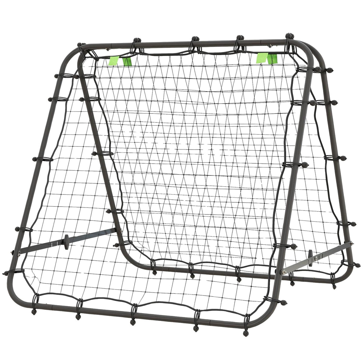 Football Rebounder Kickback Goal Rebound Wall Net Double-Sided Rebound Adjustable in 5 Levels for Football Training Steel Black 100 x 95 x 90 cm