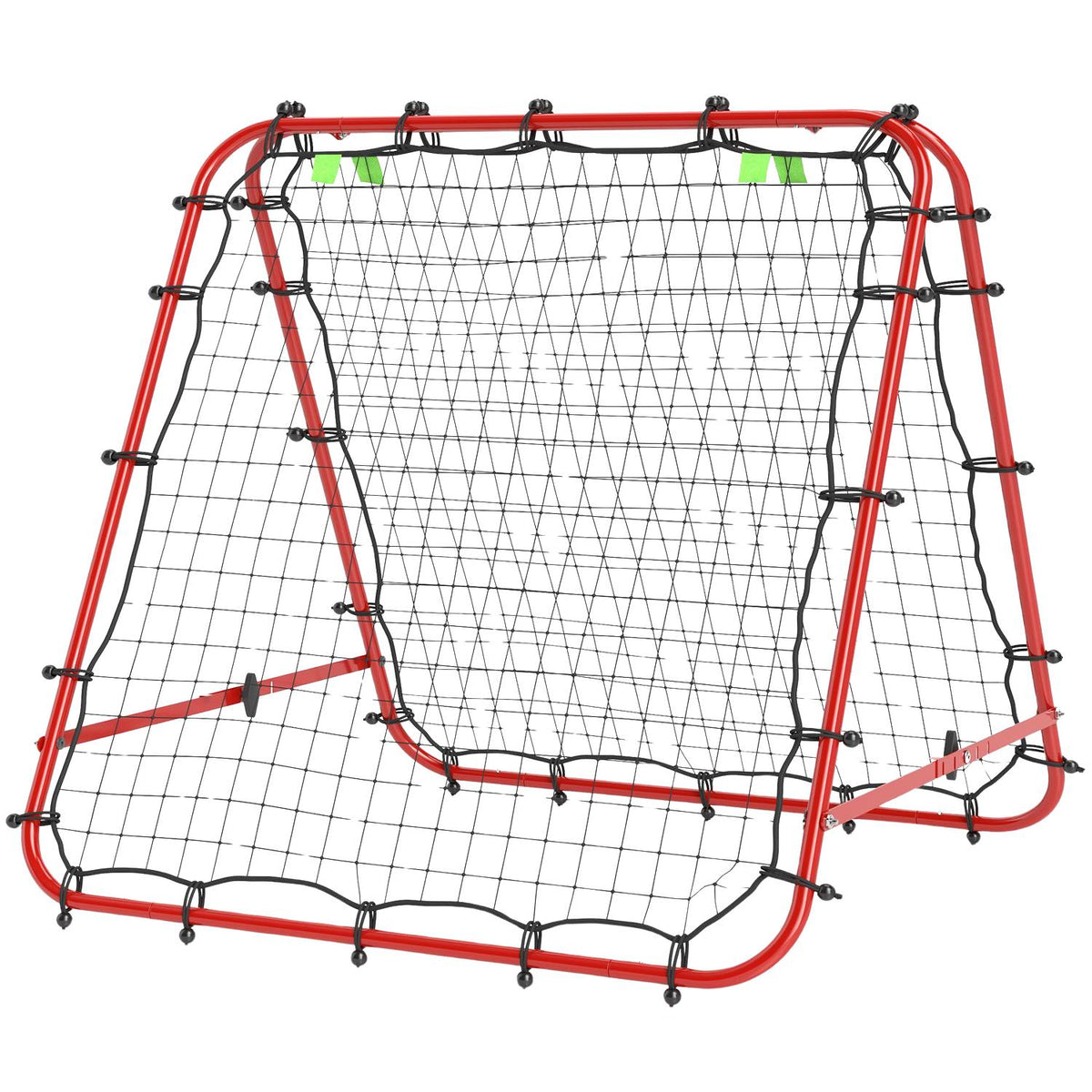 Football Rebounder Kickback Goal Rebound Wall Net Double-Sided Rebound Adjustable in 5 Levels for Football Training Steel Red 100 x 95 x 90 cm