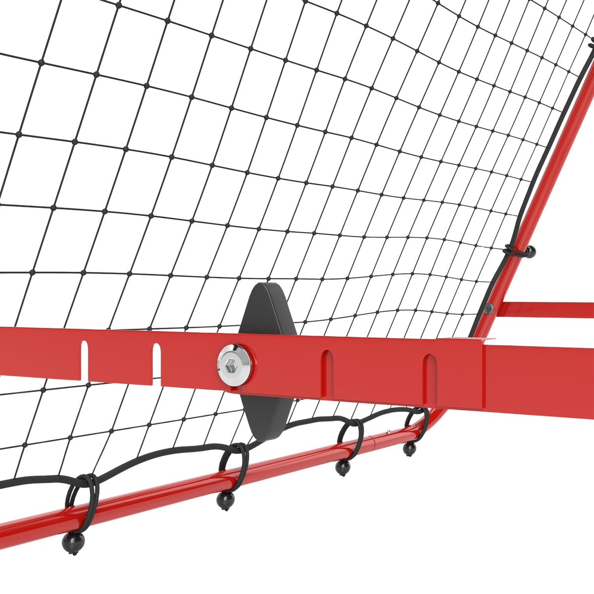 Football Rebounder Kickback Goal Rebound Wall Net Double-Sided Rebound Adjustable in 5 Levels for Football Training Steel Red 100 x 95 x 90 cm