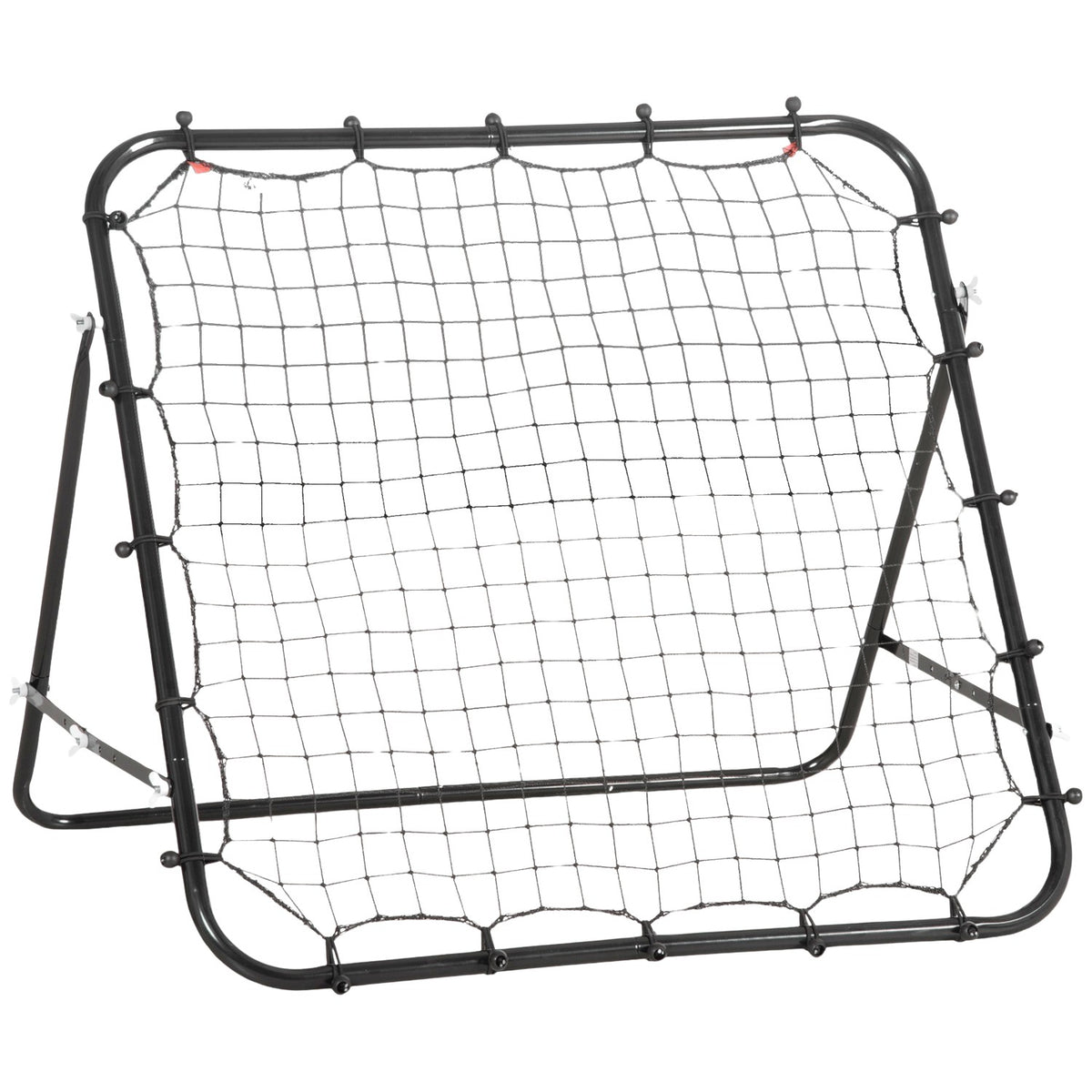 Football Rebounder Kickback Goal Rebound Wall Net Made Of Metal Tube+Pe, 96X80X96 Cm, Black