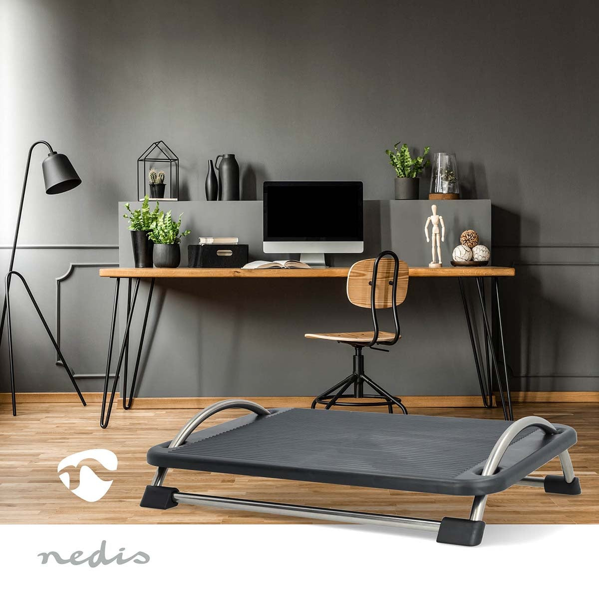 Footrest | Adjustable angle | Black | Metal / Plastic