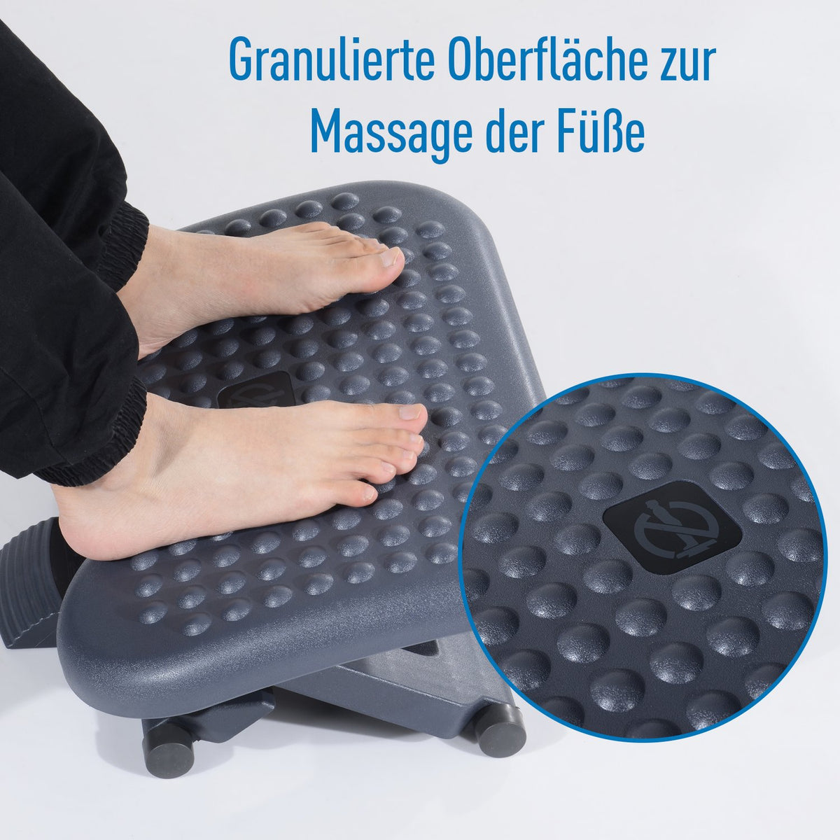 Footrest Relax Footrest For Office, Height-Adjustable, Plastic, Dark Gray, 46X35Cm