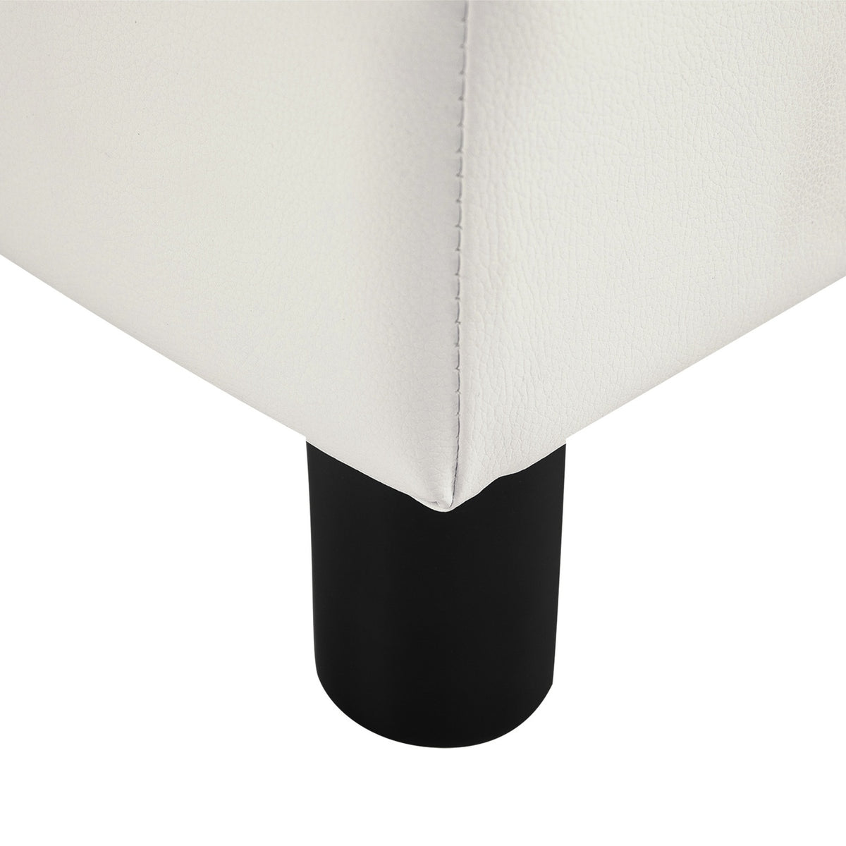Footstool Chesterfield Stool Made Of Faux Leather, White, 40X30X24Cm