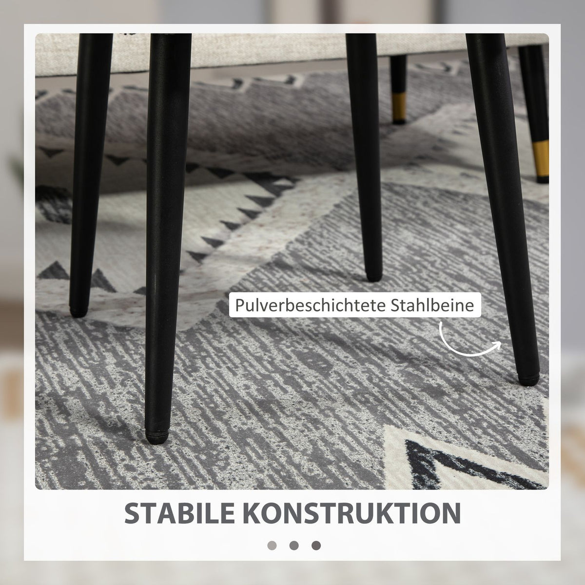 Footstool Stool Square Dressing Stool Footrest with Cashmere Look Steel Legs for Living Room Bedroom Dark Gray