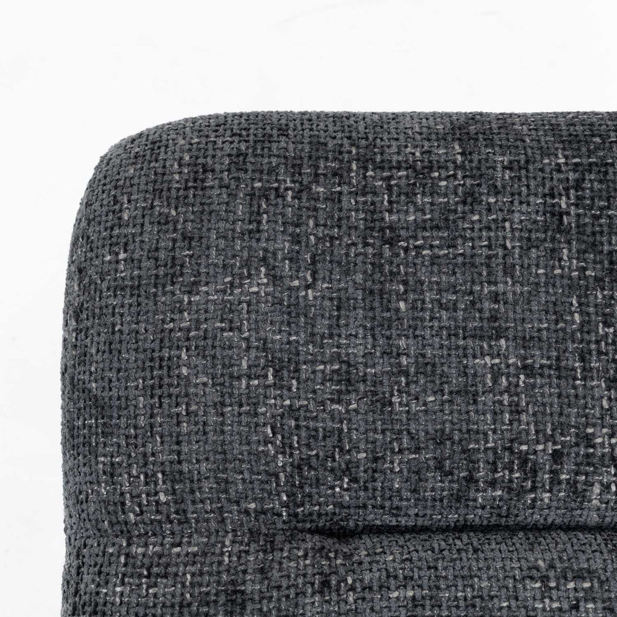 Footstool with Soft Cushion, Chenille Fabric, Steel Legs