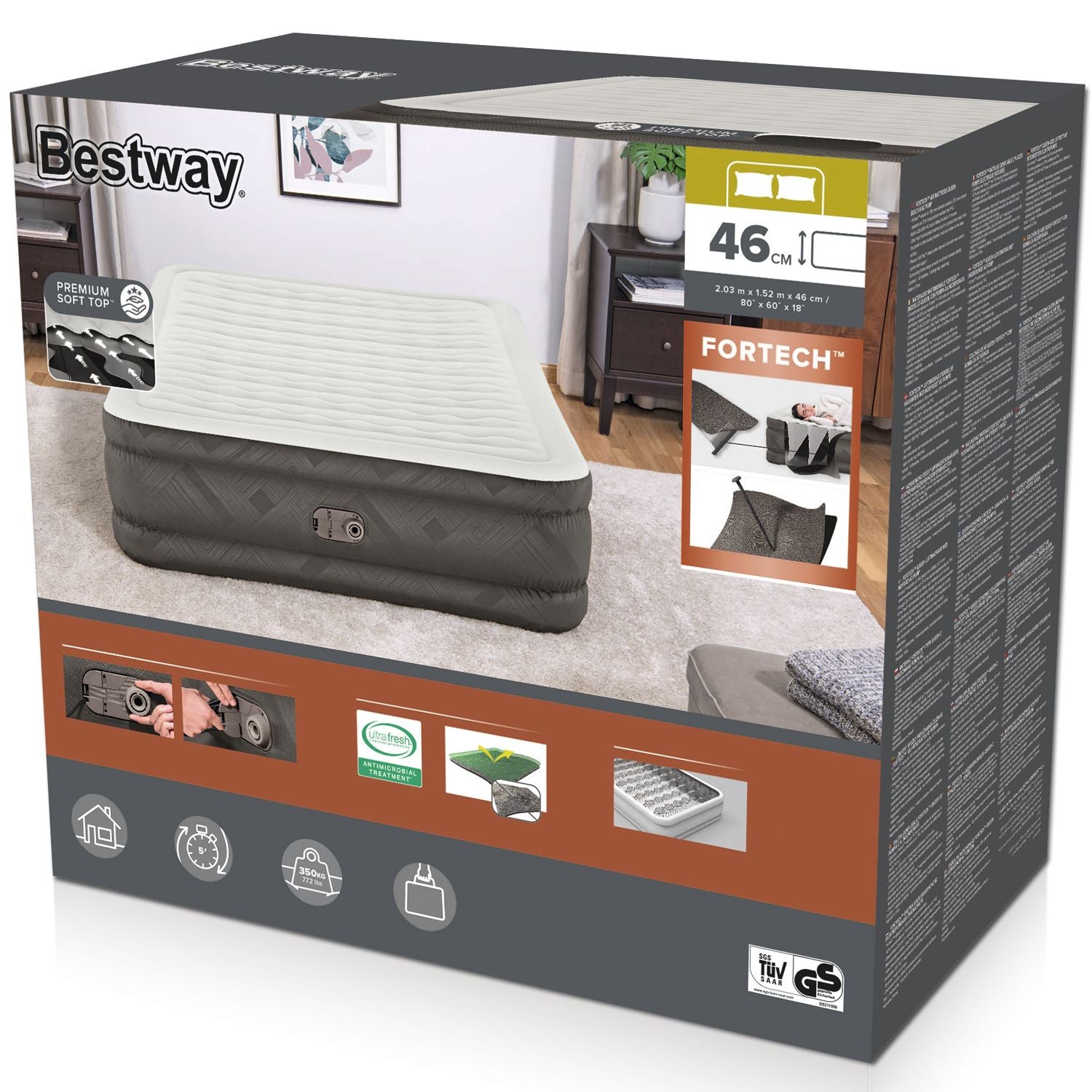 Fortech Air mattress 2.03m x 1.52m x 46cm