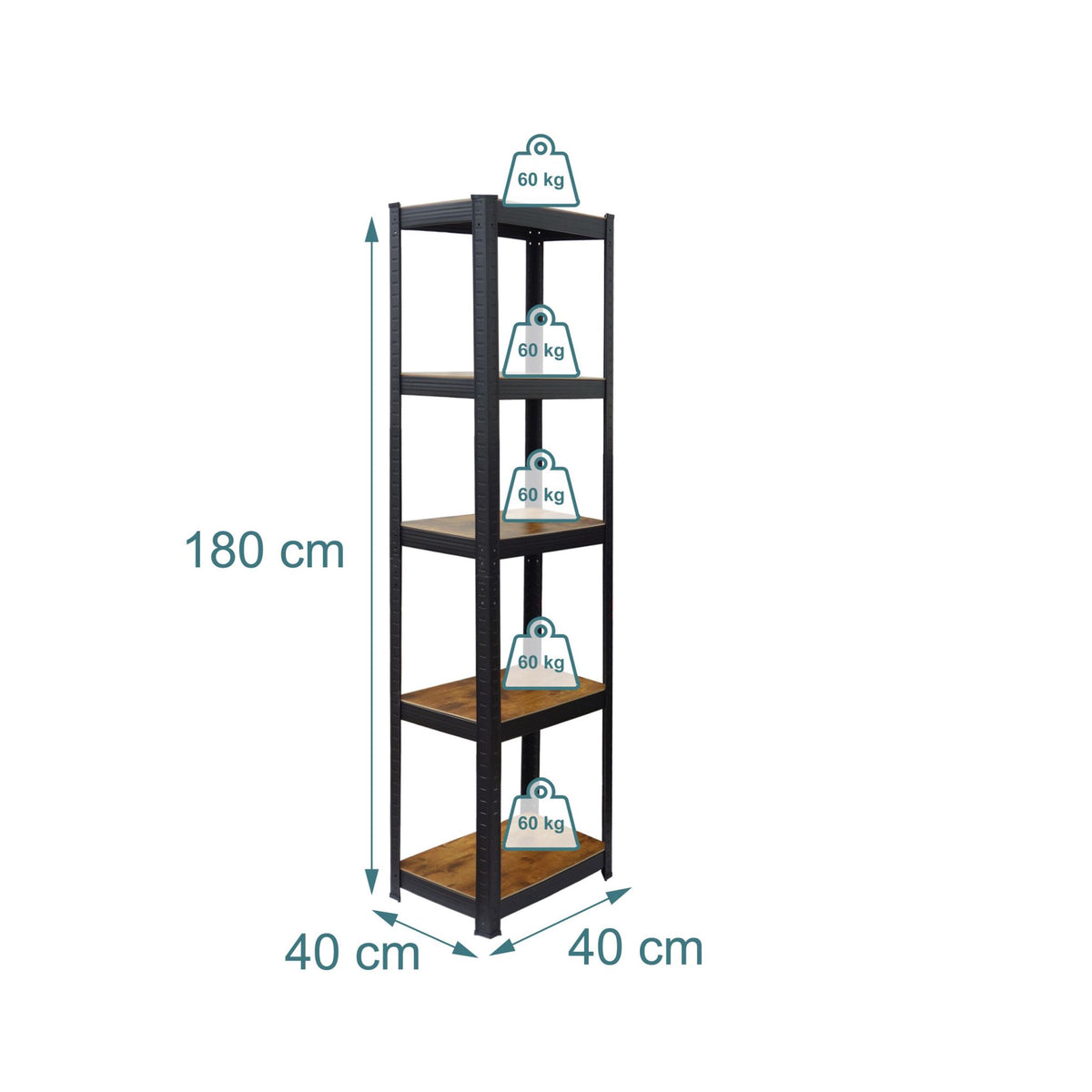 Freestanding 5-Tier Shelf for Garage or Pantry