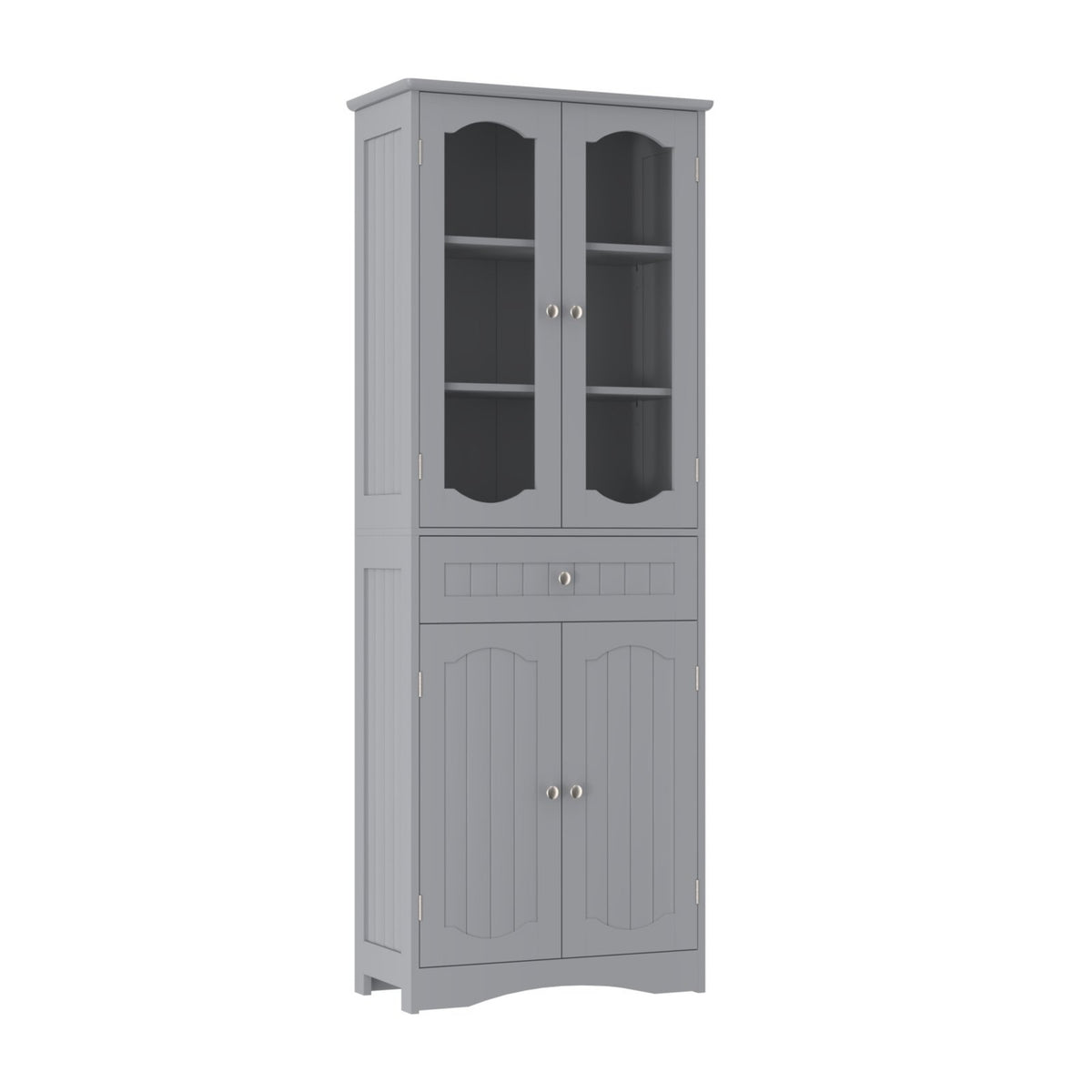 Freestanding Bathroom Cabinet with 4 Doors & Drawer, 160cm