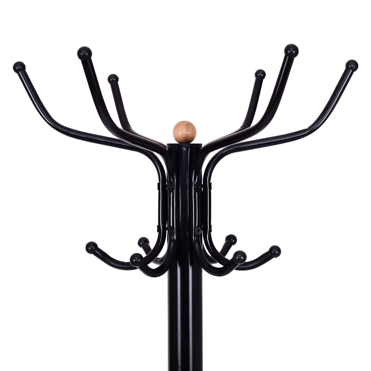 Freestanding Metal Coat Rack, 12 Hooks, 190 cm