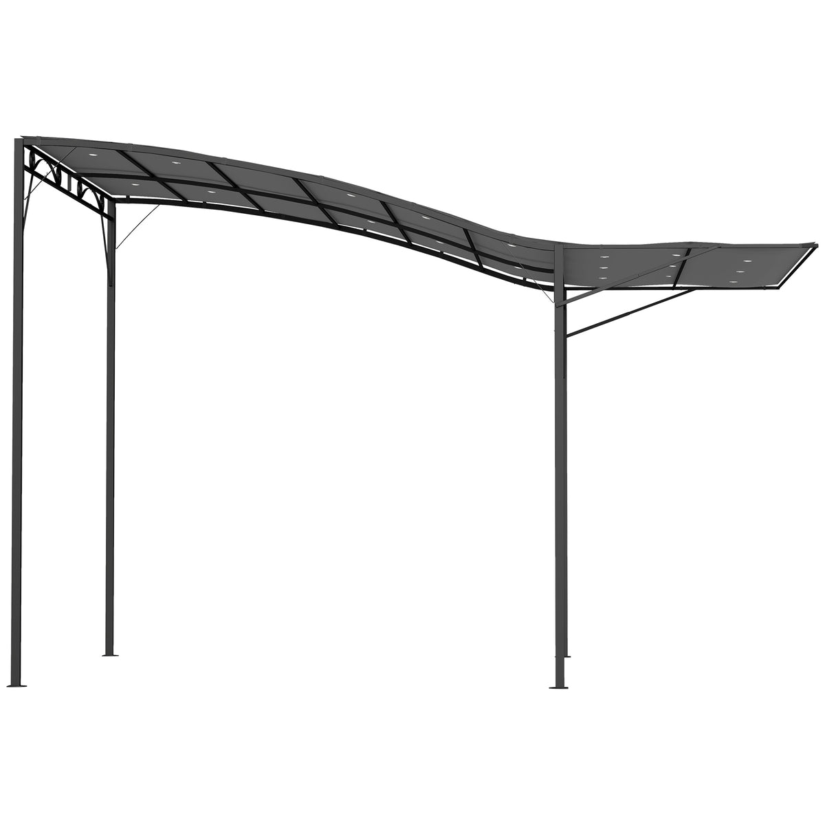 Freestanding Pergola with Retractable Canopy, Steel Frame