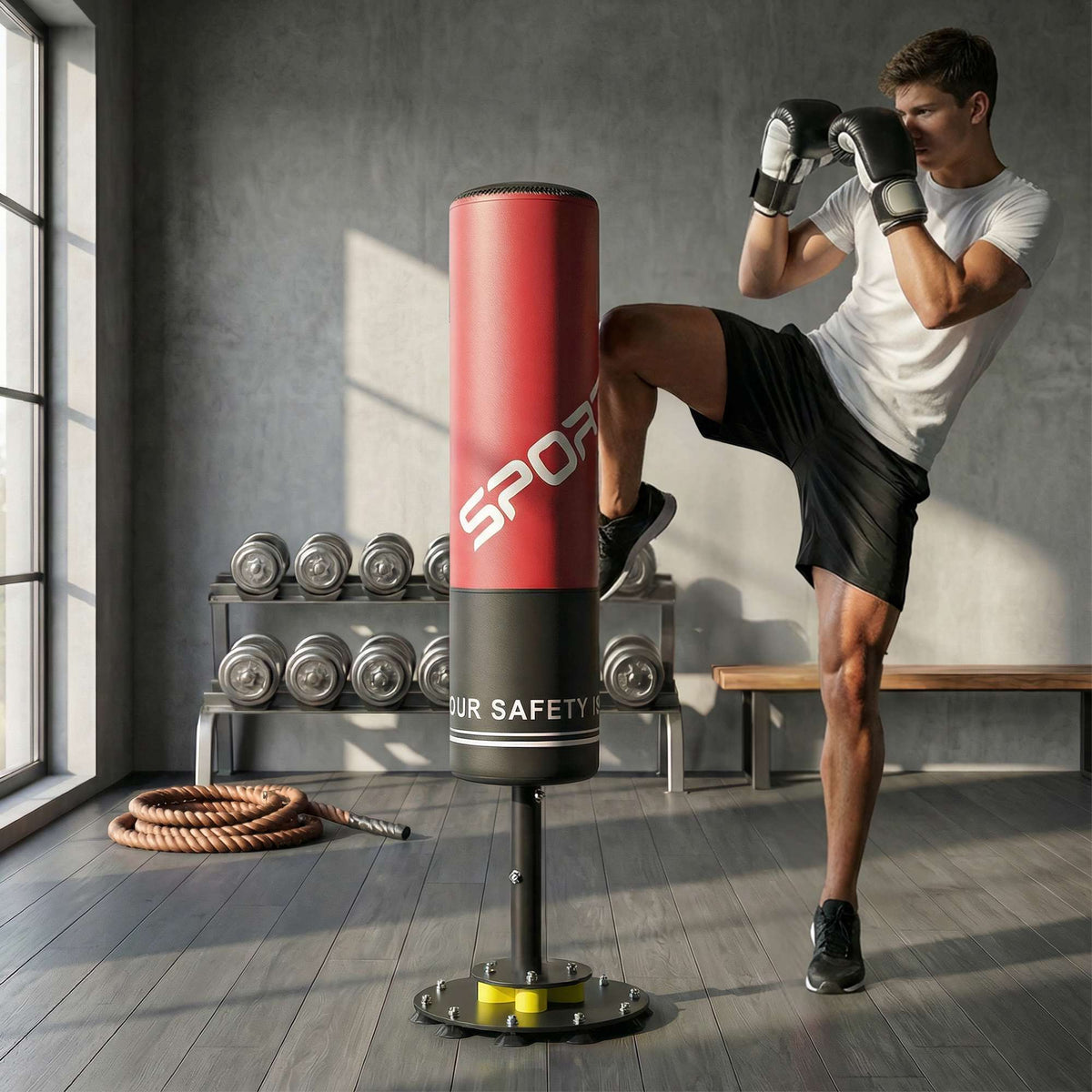 Freestanding Punching Bag for Adults, Shock-Absorbing Core