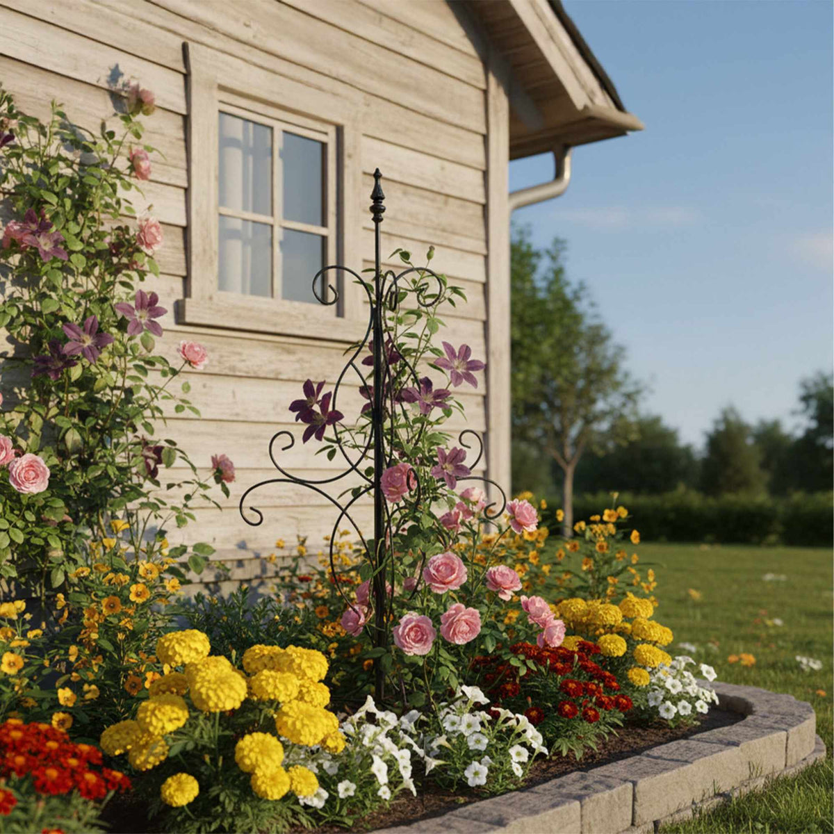 Freestanding Steel Garden Trellis for Climbing Plants