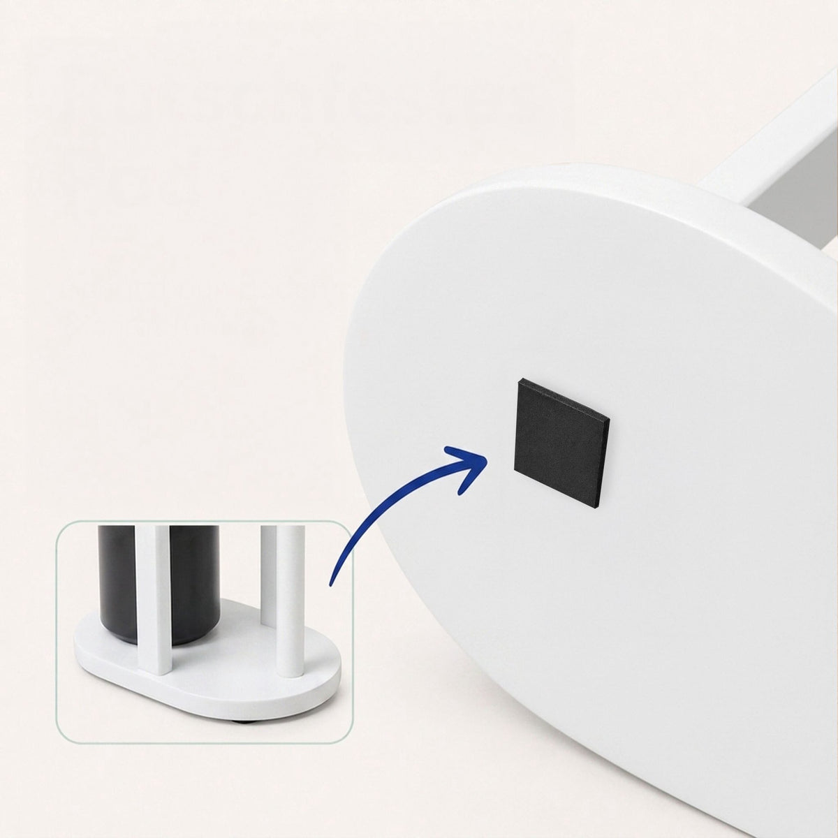 Freestanding Toilet Roll Holder with Shelf – White