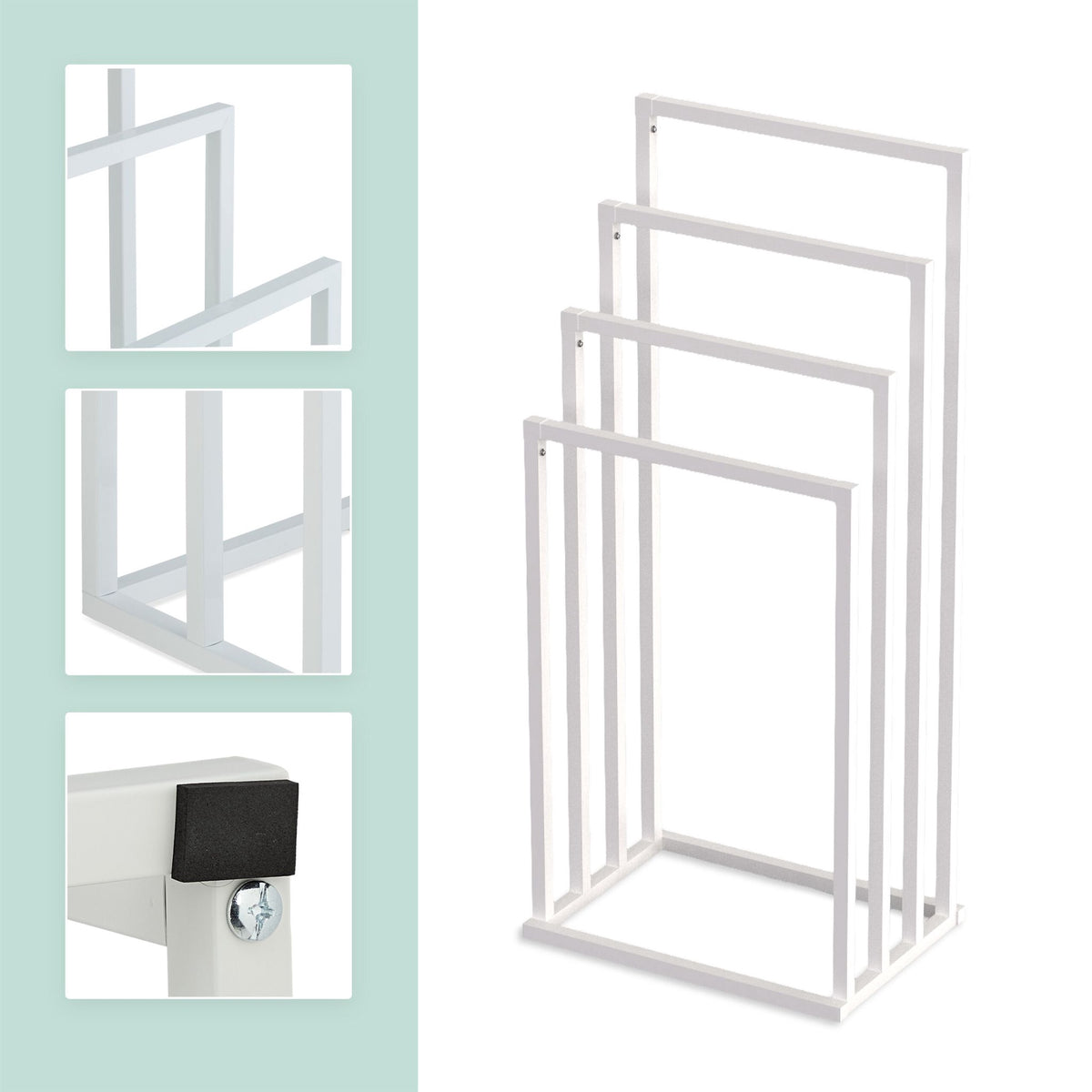 Freestanding Towel Rack with 4 Bars – Matte Metal