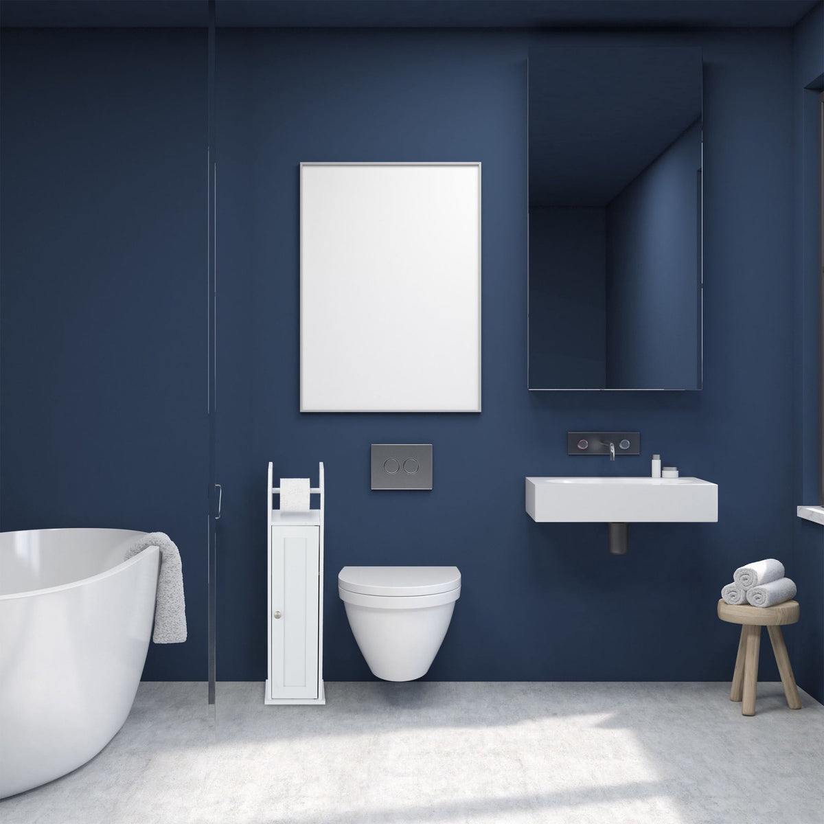 Freestanding toilet paper holder