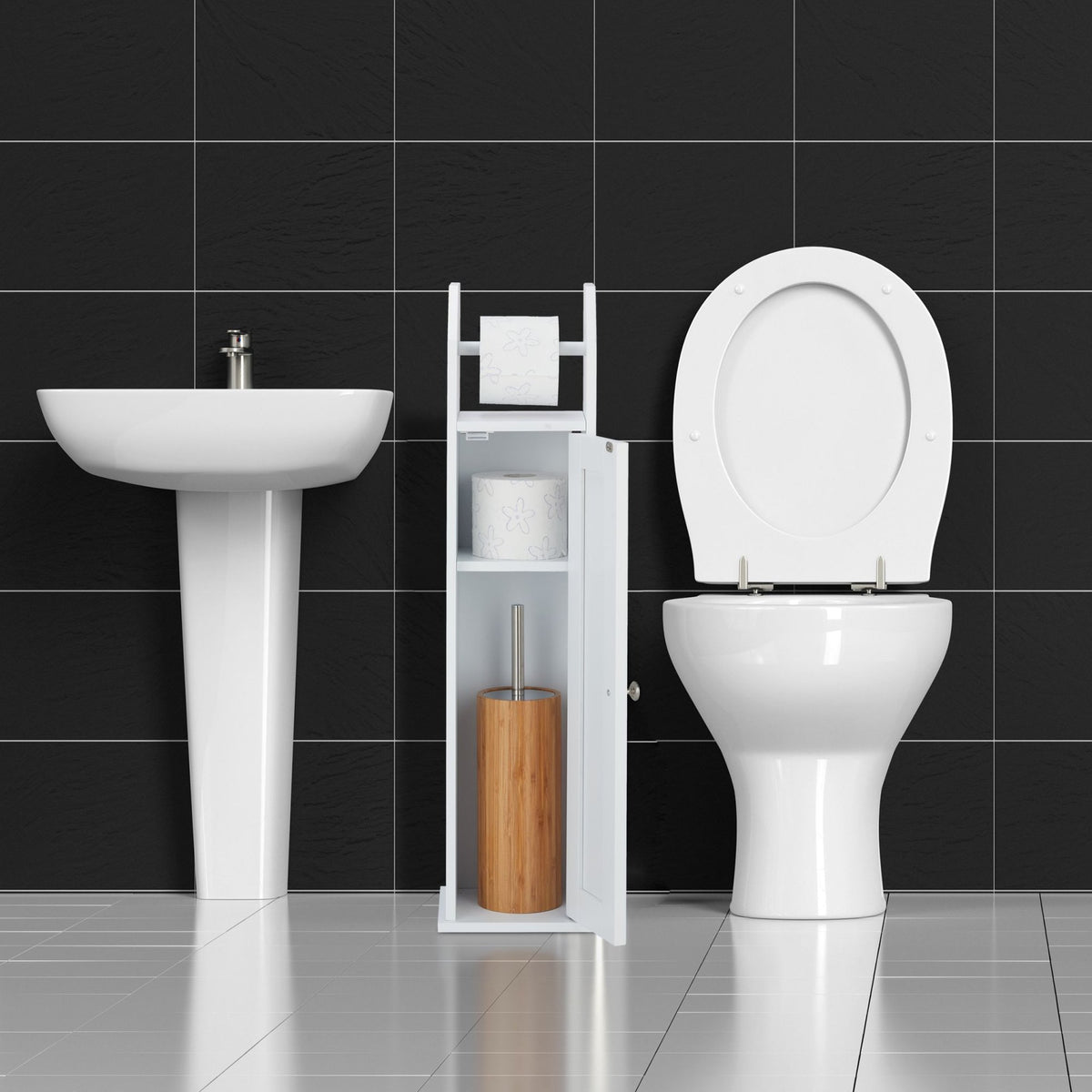 Freestanding toilet paper holder