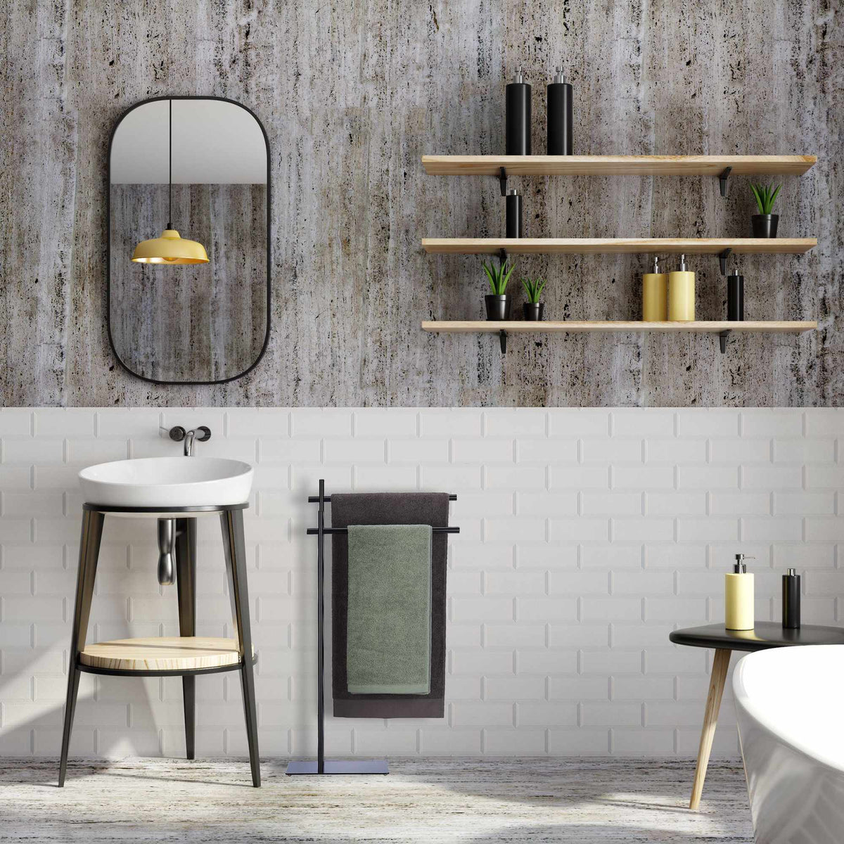 Freestanding towel rack