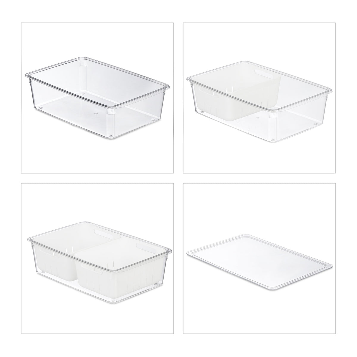Fridge Organisers with Drainage, Set of 3
