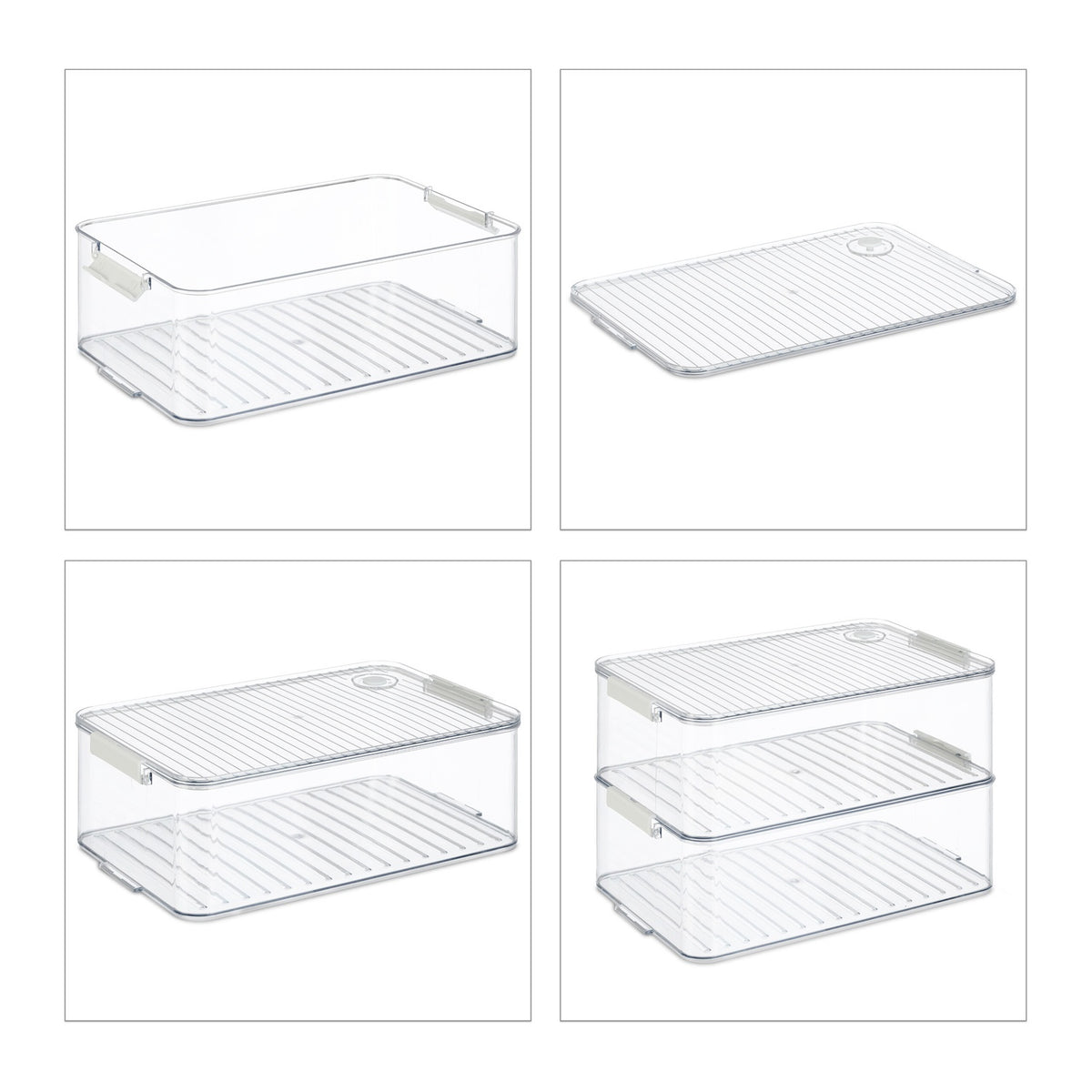 Fridge Storage Boxes Set of 3 with Date Display