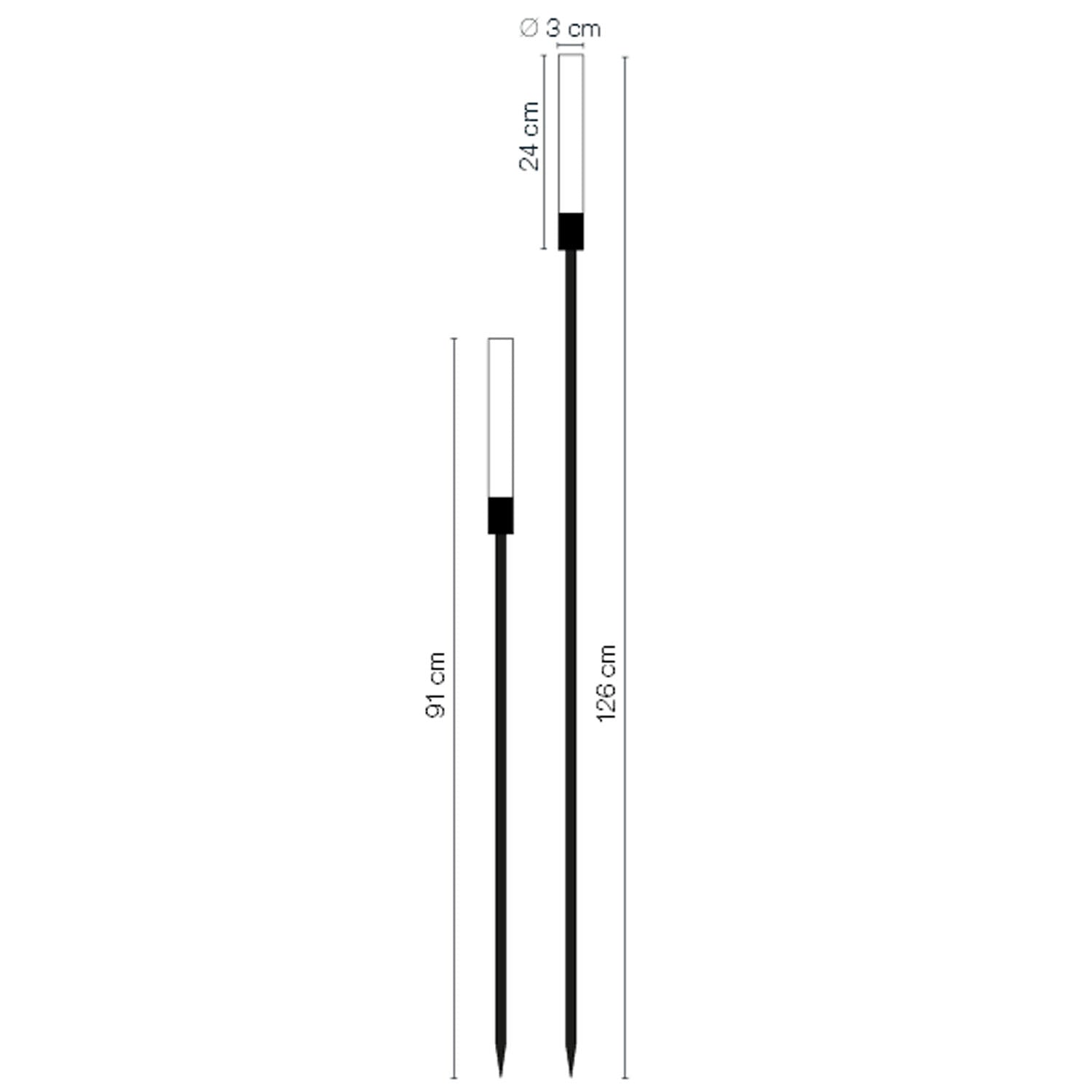 Frost Candle pillar 126 + 91 cm 2-pack Grey