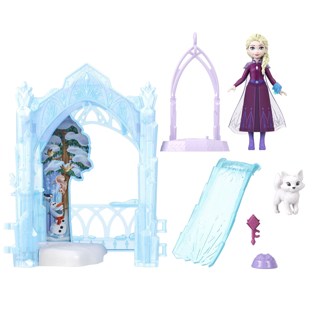 Frozen Elsa Ice Castle Playset with Doll & Fox