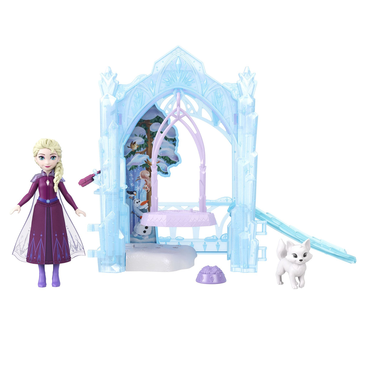 Frozen Elsa Ice Castle Playset with Doll & Fox